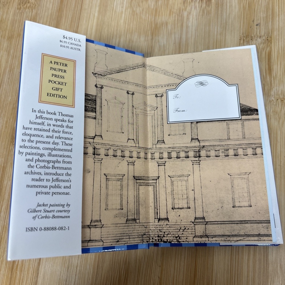 THOMAS JEFFERSON HIS WORDS AND VISION (MINI-Pocket BOOK) Hard  Cover 1998 - Picture 2 of 7